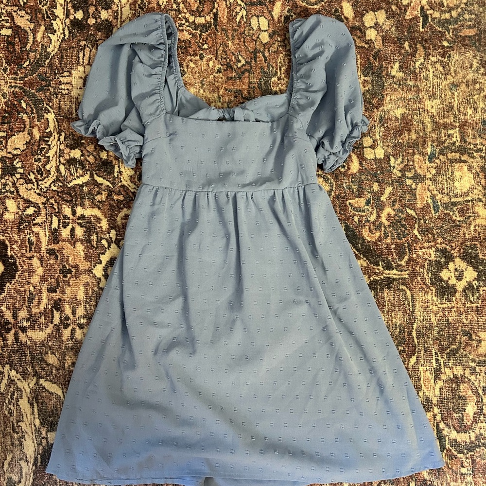 Altar'd State Mini Dress in Dusty Blue